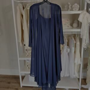 JJ‘s house sz. XS navy blue mother of the bride dress tiered with jacket #4018